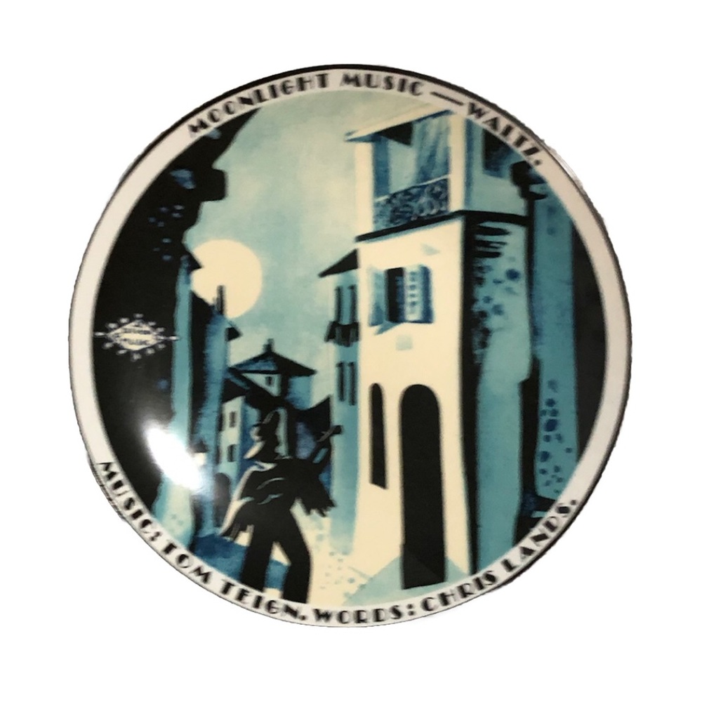 BIA Devon Music Moonlight Music-Waltz Plate c 2003 Vintage Ceramic